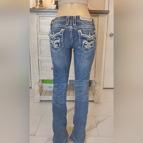 Rock Revival Women's Distressed Blue Skinny Jeans Size 29 - Picture 3 of 13